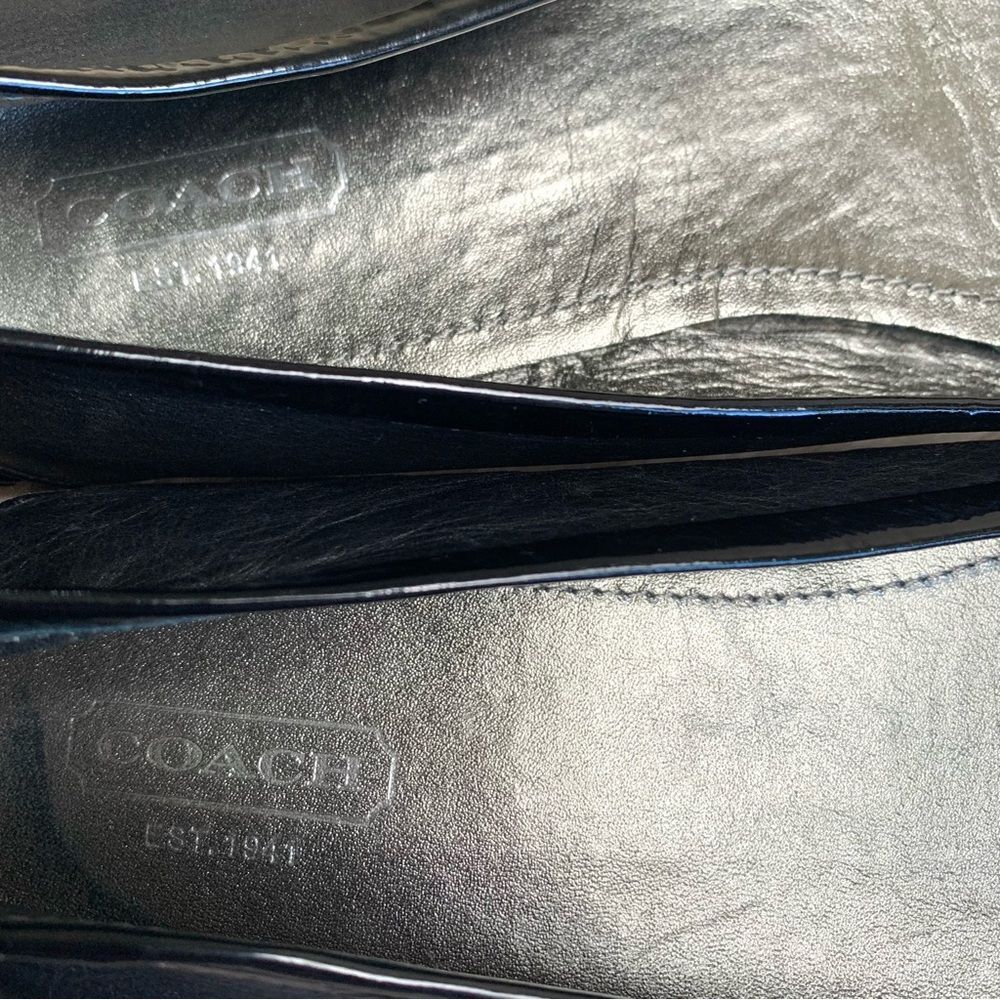 Coach Vinette Black Leather Ballet Flats - Picture 6 of 8